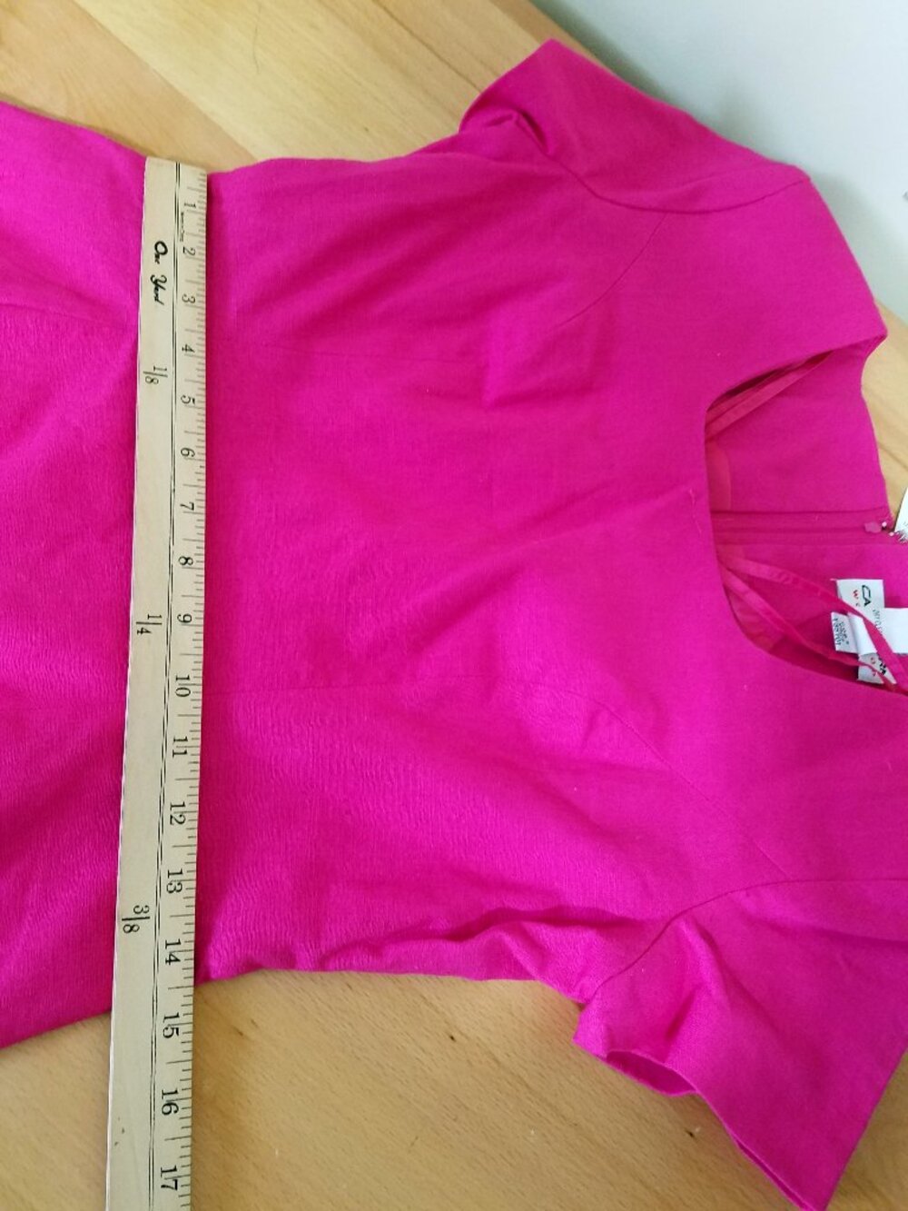 Fuchsia Midi Dress with Short Sleeves - Picture 4 of 10